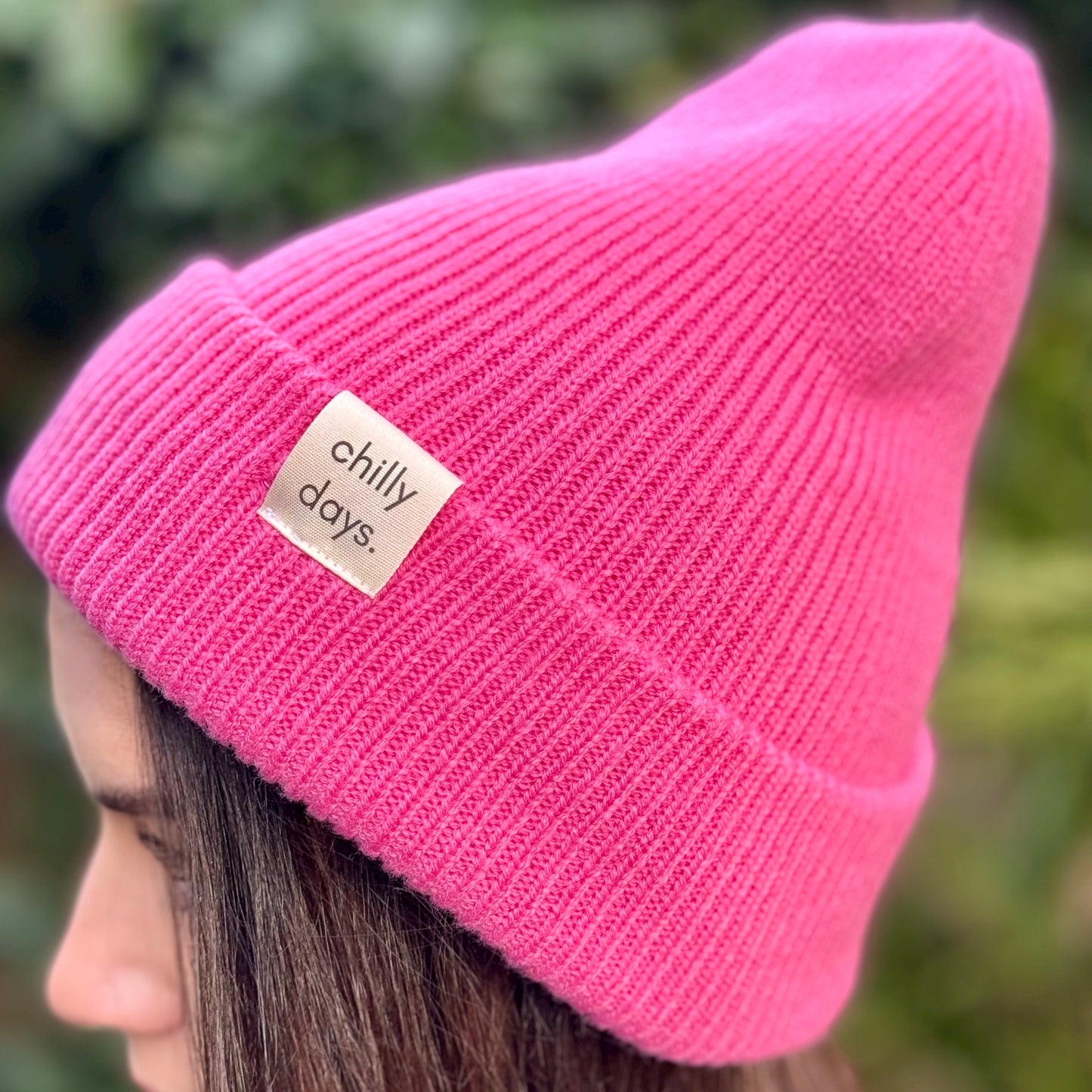 chilly days beanie hat for PANDAS foundation | bubblegum