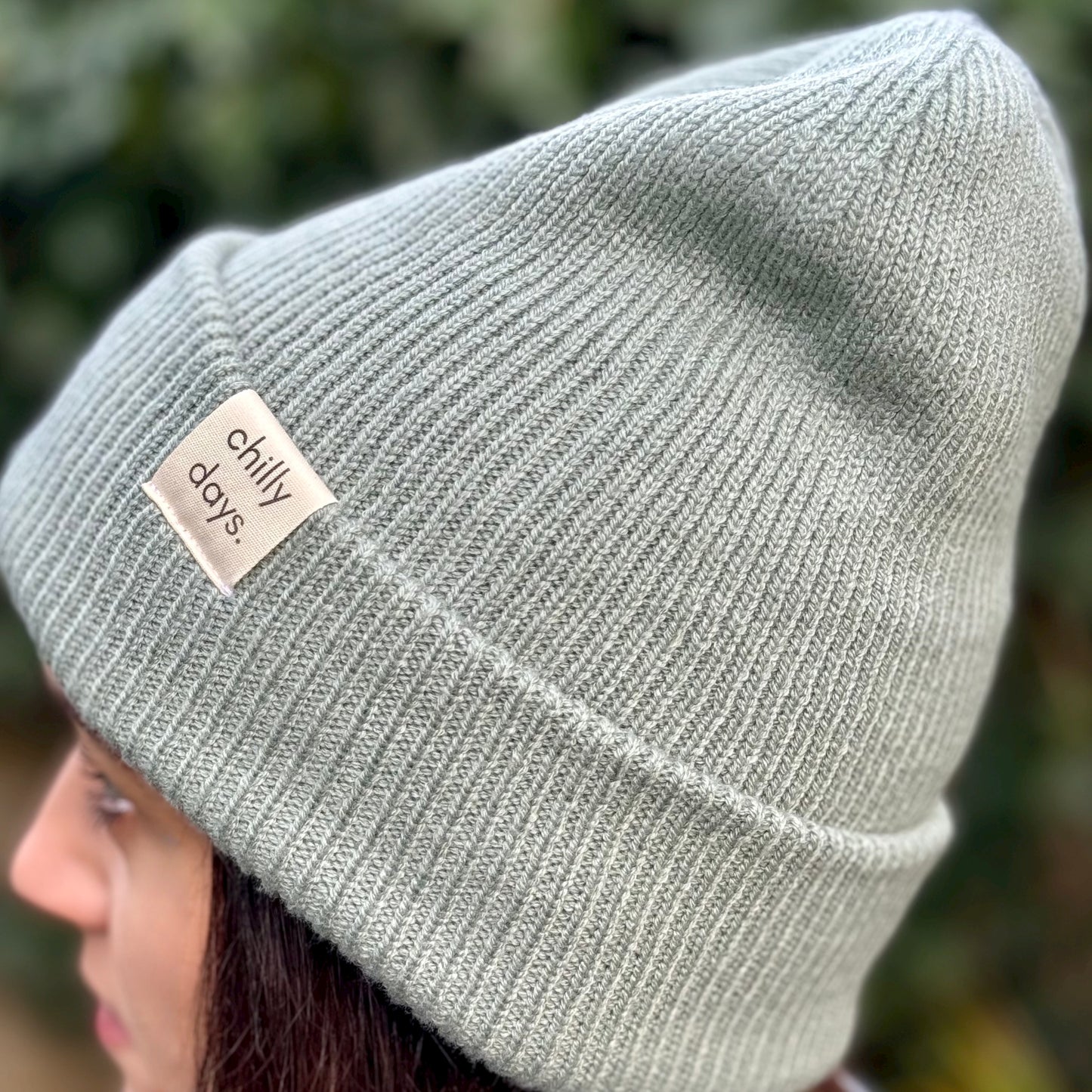chilly days beanie hat for PANDAS foundation | olive