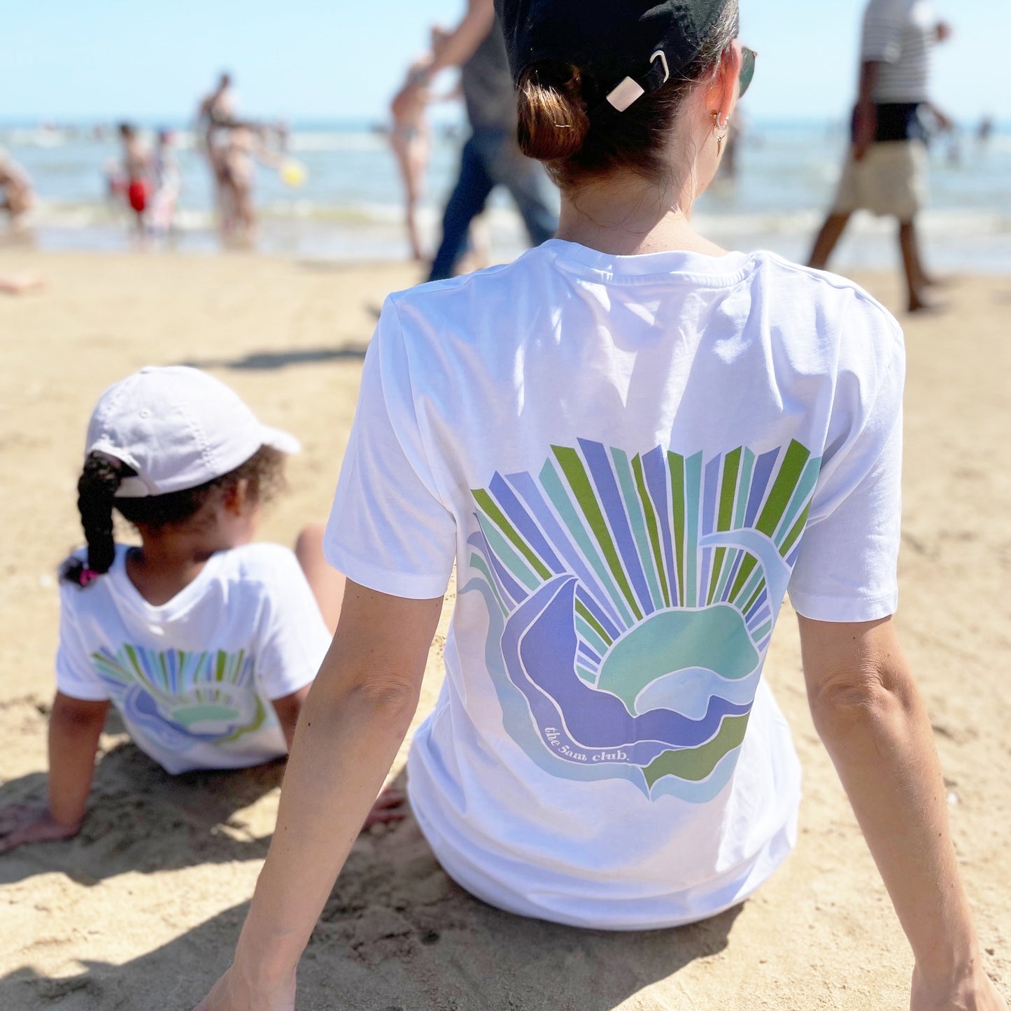 sunrise tee | mama | blue