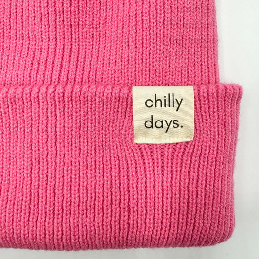 chilly days beanie hat for PANDAS foundation | bubblegum