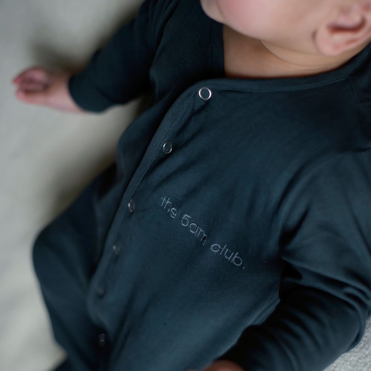 charcoal babygrow from the 5am mama