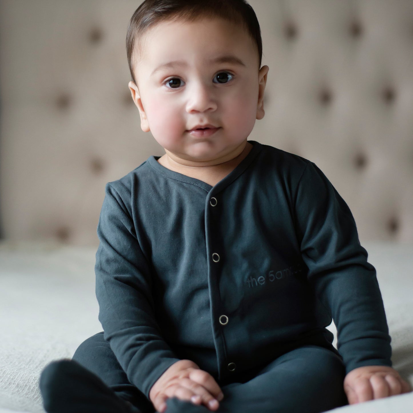 charcoal babygrow from the 5am mama