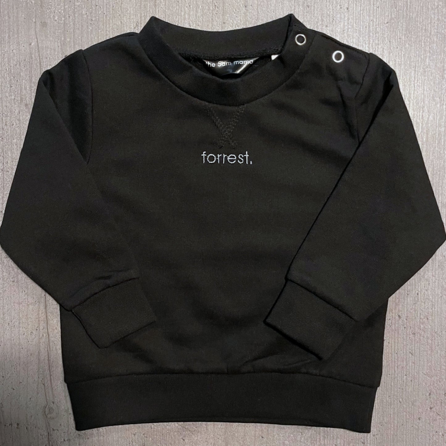 personalised kids black sweatshirt by the 5am mama