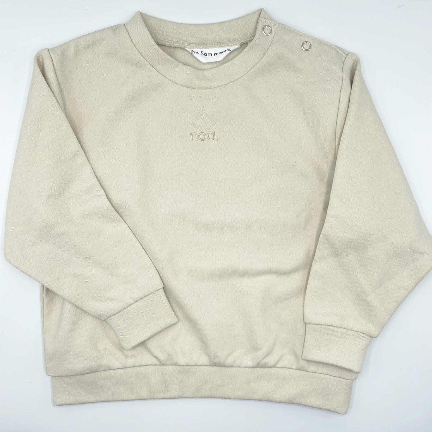 personalised kids oat sweatshirt by the 5am mama
