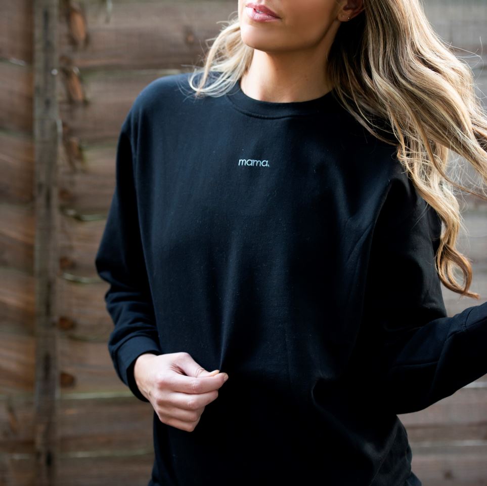 mama sweatshirt in black by the 5am mama