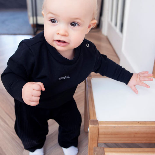 personalised kids black sweatshirt by the 5am mama