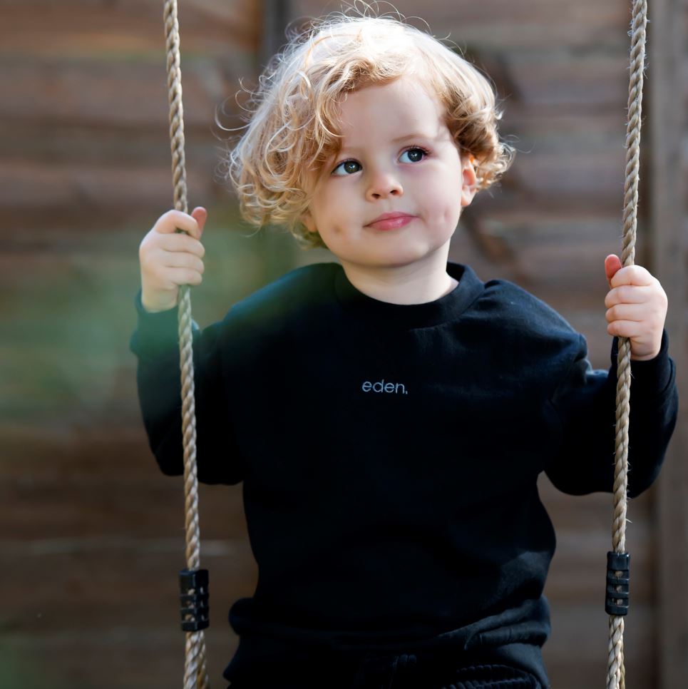personalised kids black sweatshirt by the 5am mama