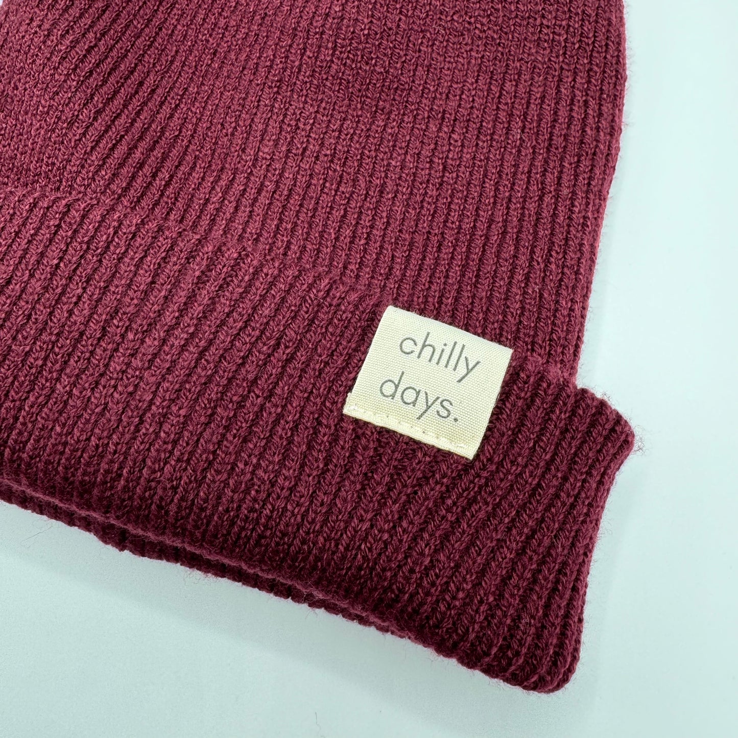 chilly days beanie hat for PANDAS foundation | burgundy