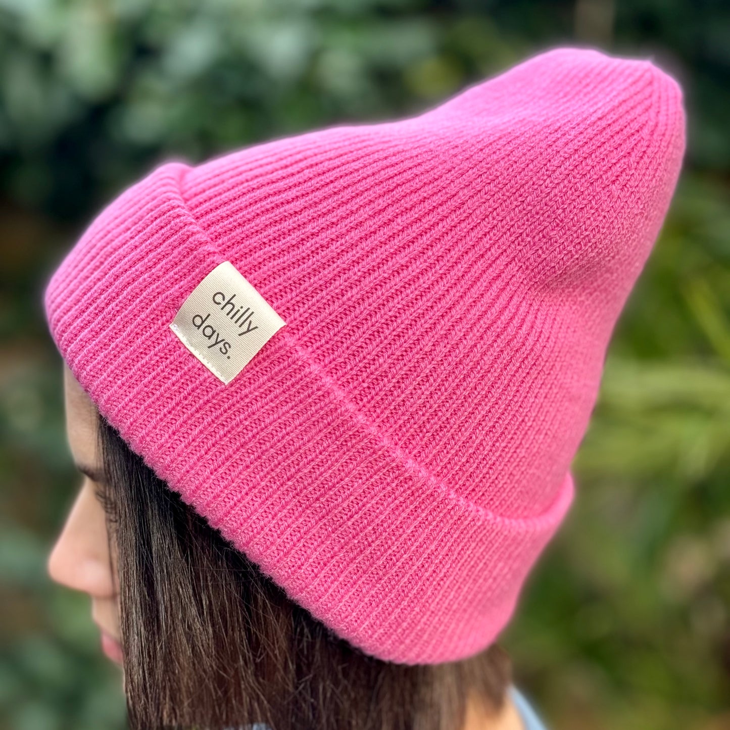 chilly days beanie hat for PANDAS foundation | bubblegum