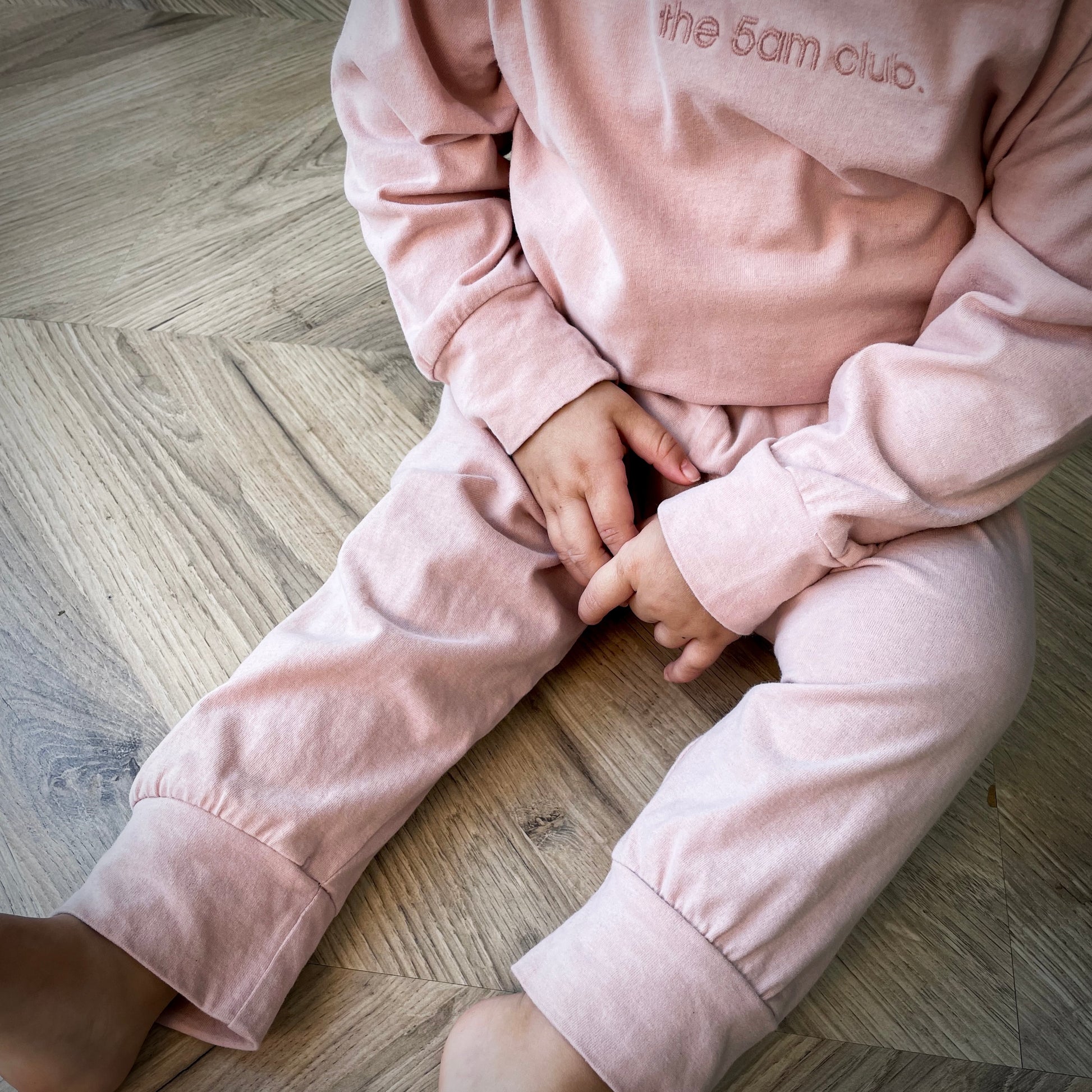 blush pink kids lounge jogger