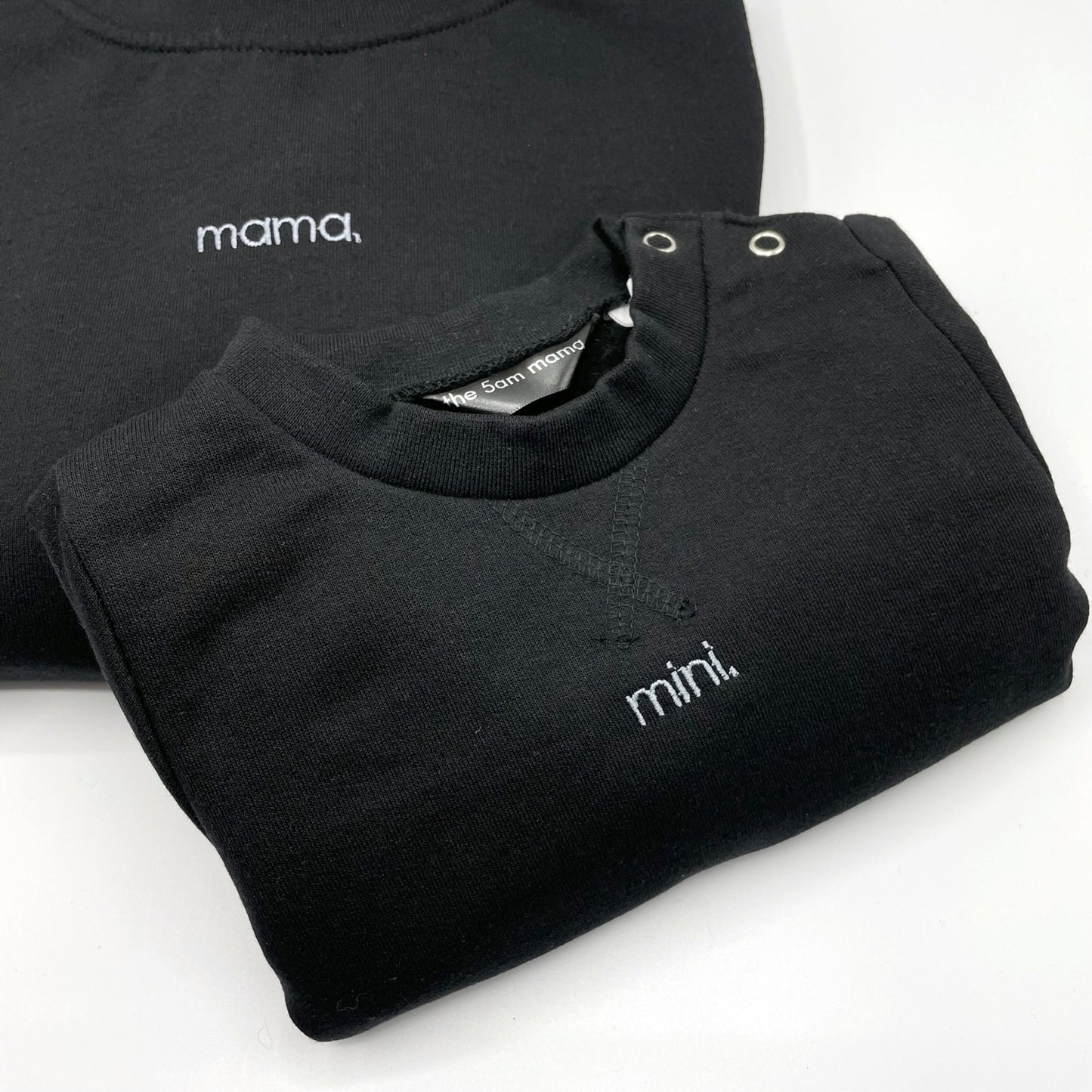 mini kids black sweatshirt by the 5am mama
